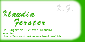 klaudia ferster business card